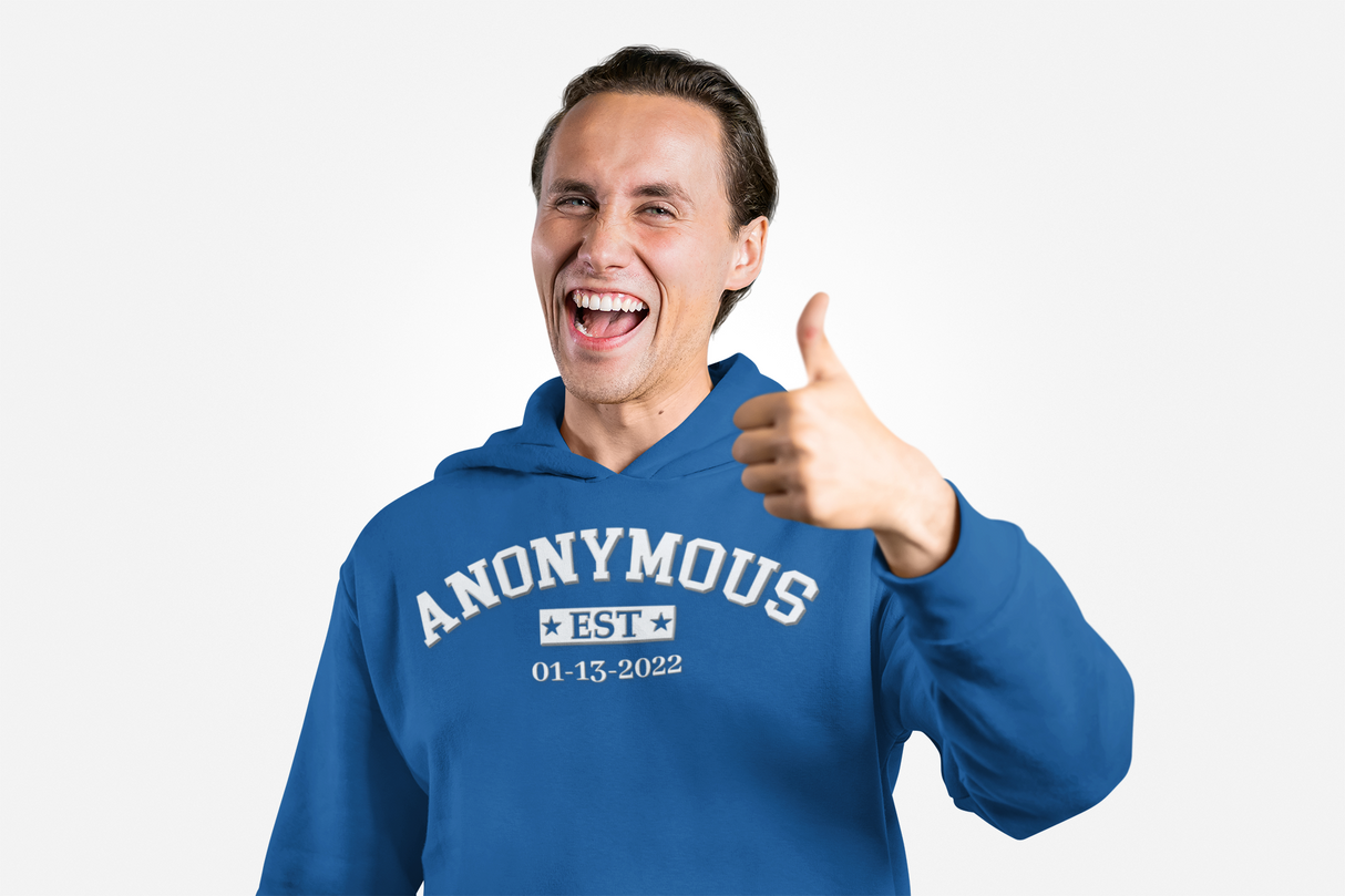 Custom Anonymous Est Clean Date Hoodie