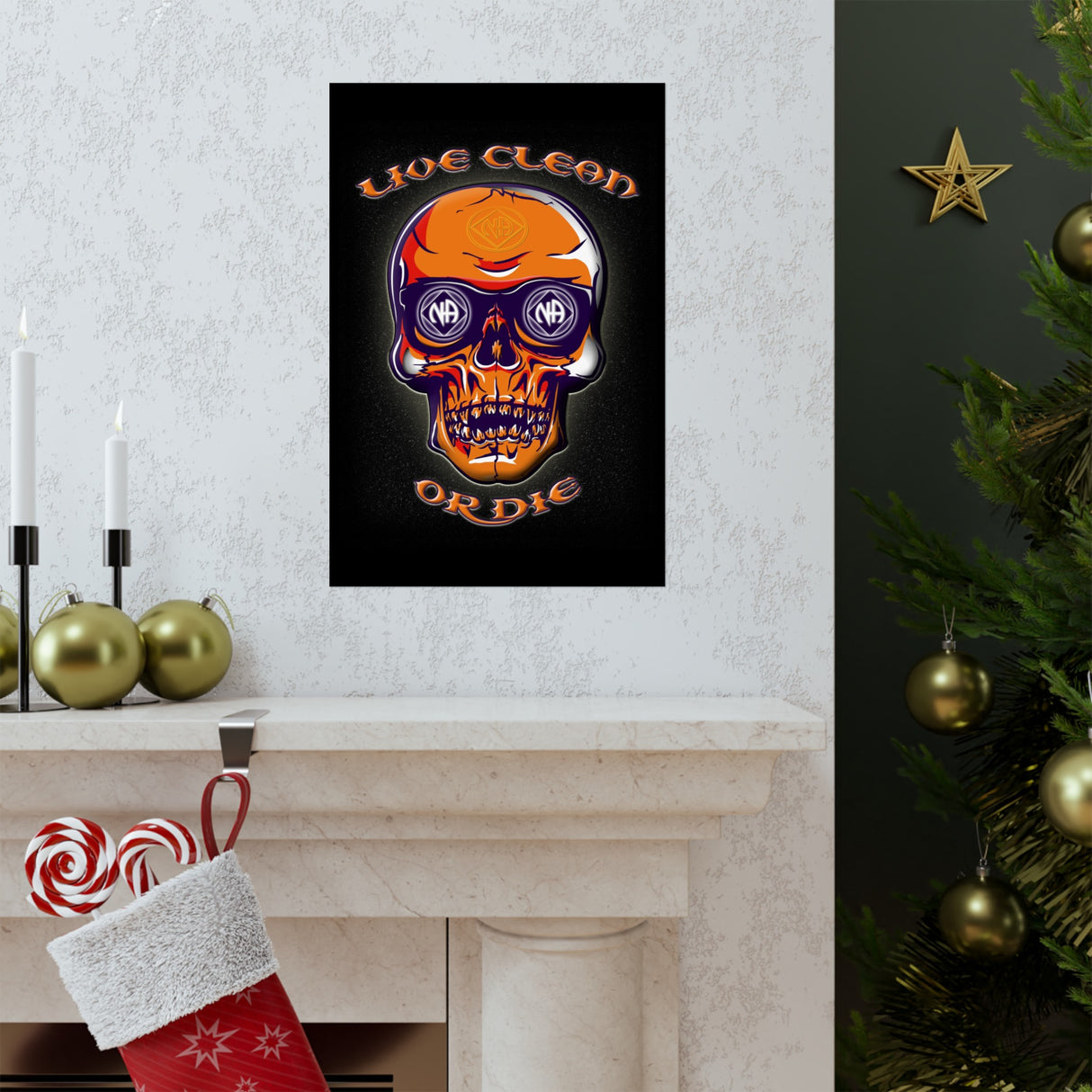 Live Clean Skull Vertical Posters