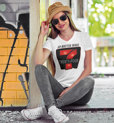 24/7 No Matter What dtg V-Neck Tee