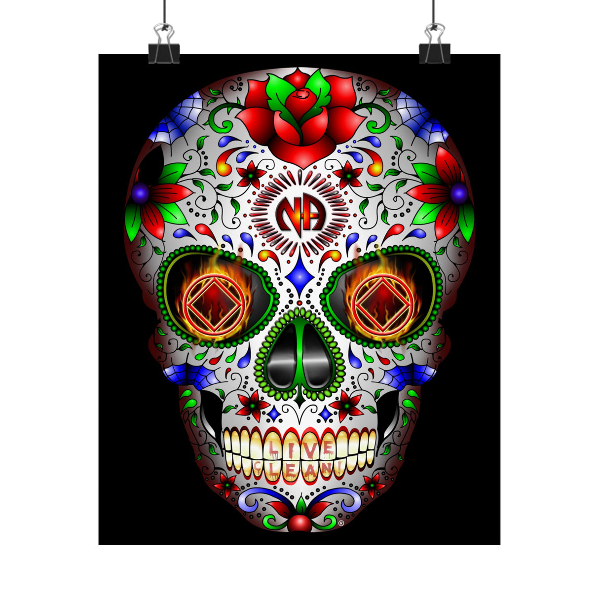 NA Sugar Skull 1  Vertical Posters