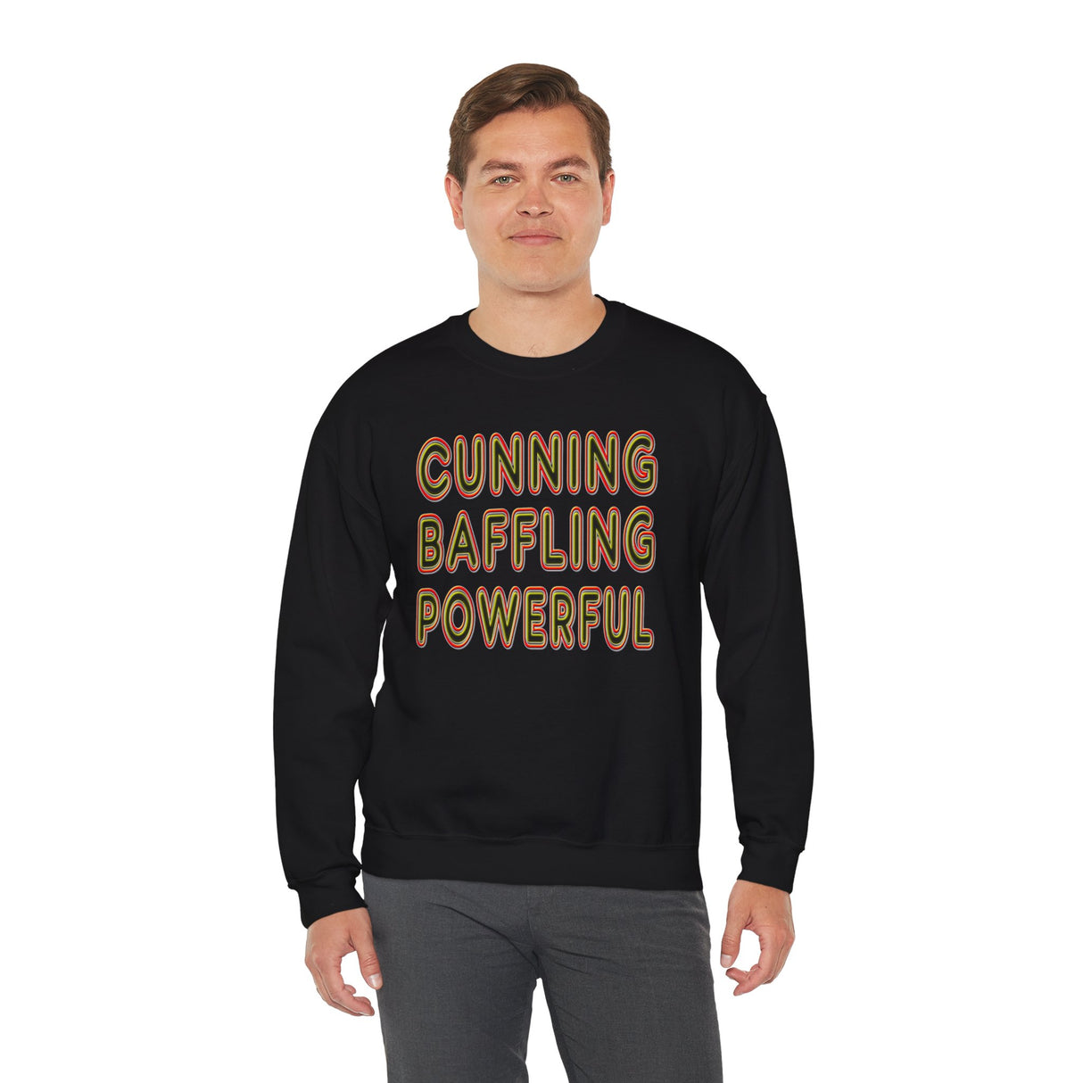 Cunning Baffling Powerful dtg Crewneck Sweatshirt