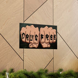 Drug Free Fist Horizontal Posters