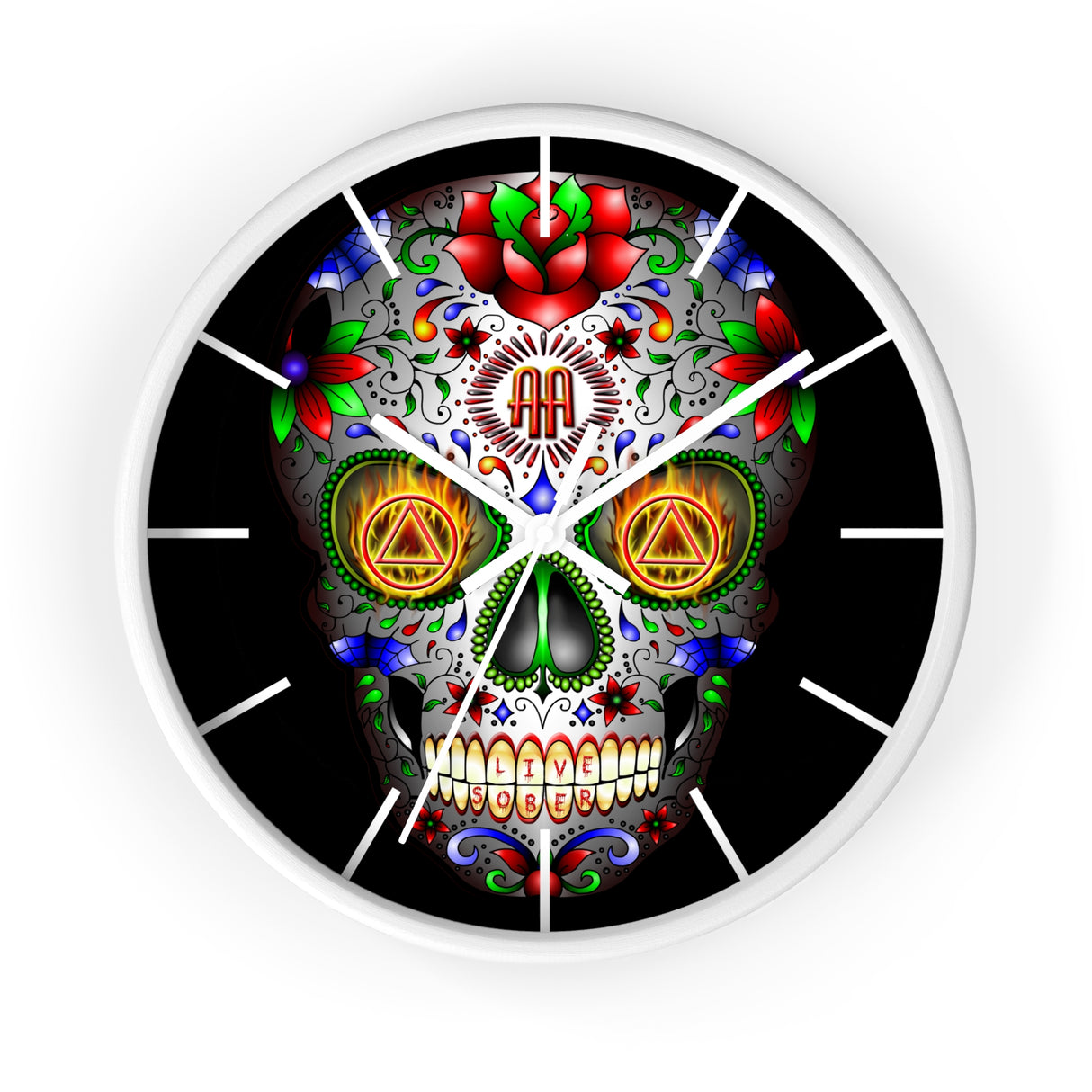 AA Sugar Skull Wall Clock