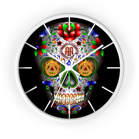 AA Sugar Skull Wall Clock