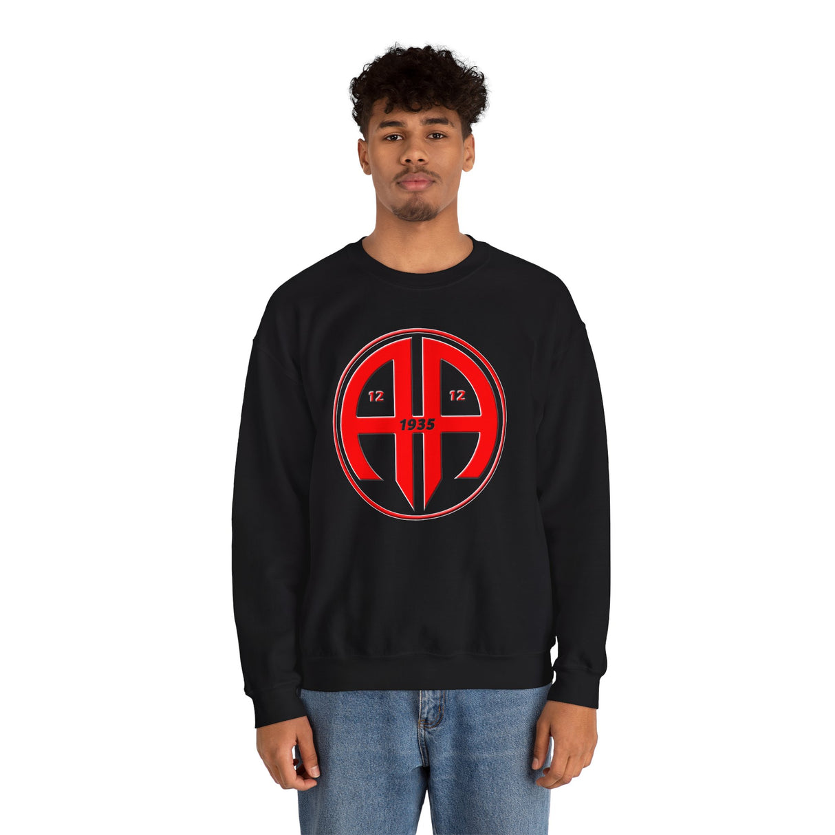 Red AA Logo dtg Crewneck Sweatshirt