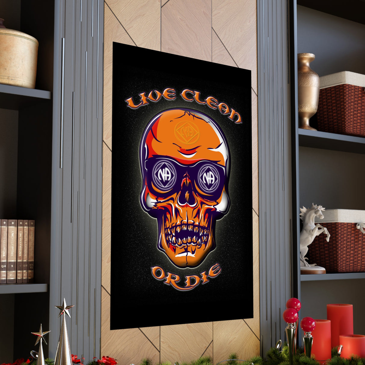 Live Clean Skull Vertical Posters