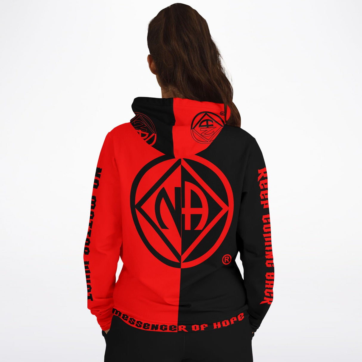 Black & Red Double Symbol AOP Hoodie