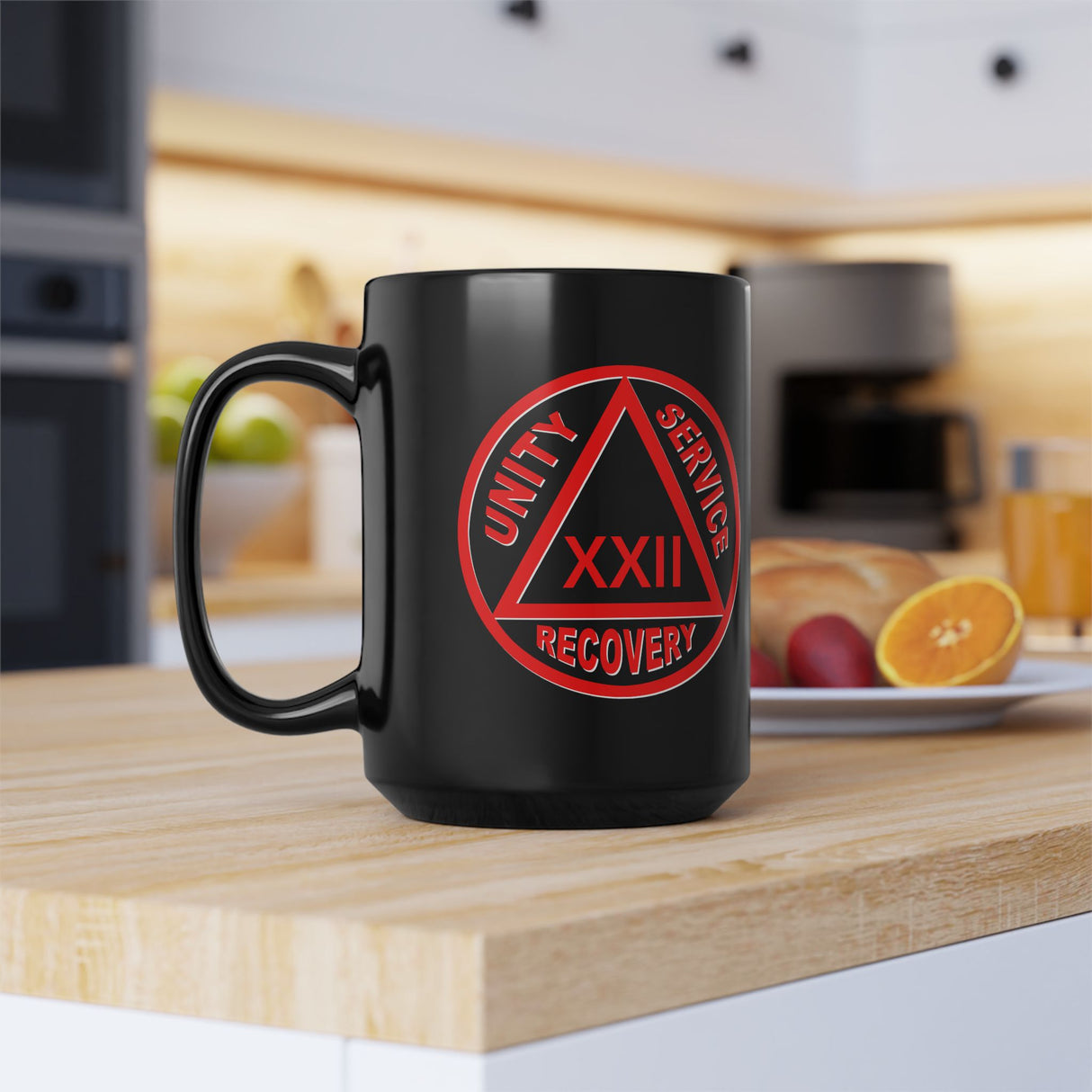 Black & Red AA Logo Customized 15oz AA Ceramic Mug