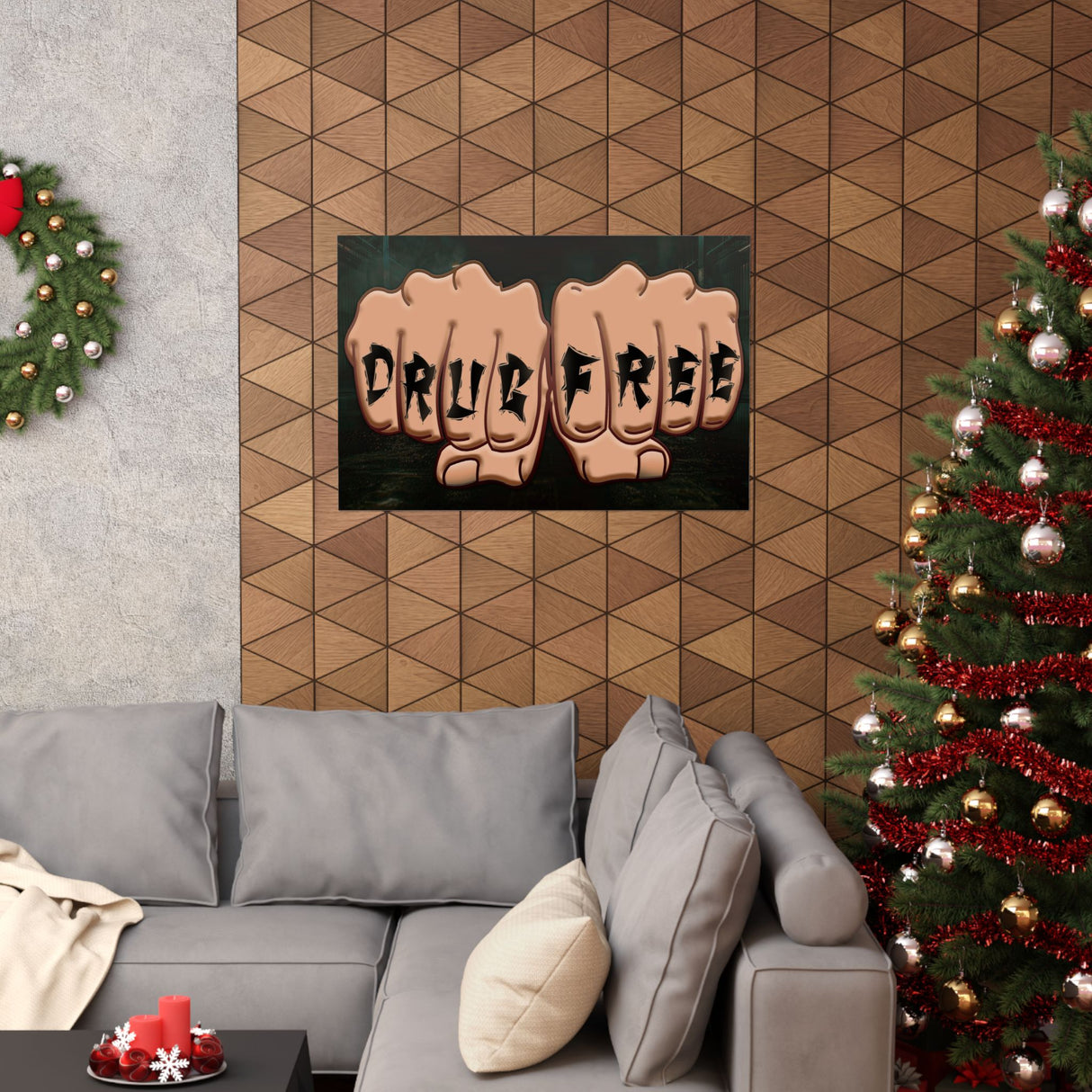 Drug Free Fist Horizontal Posters