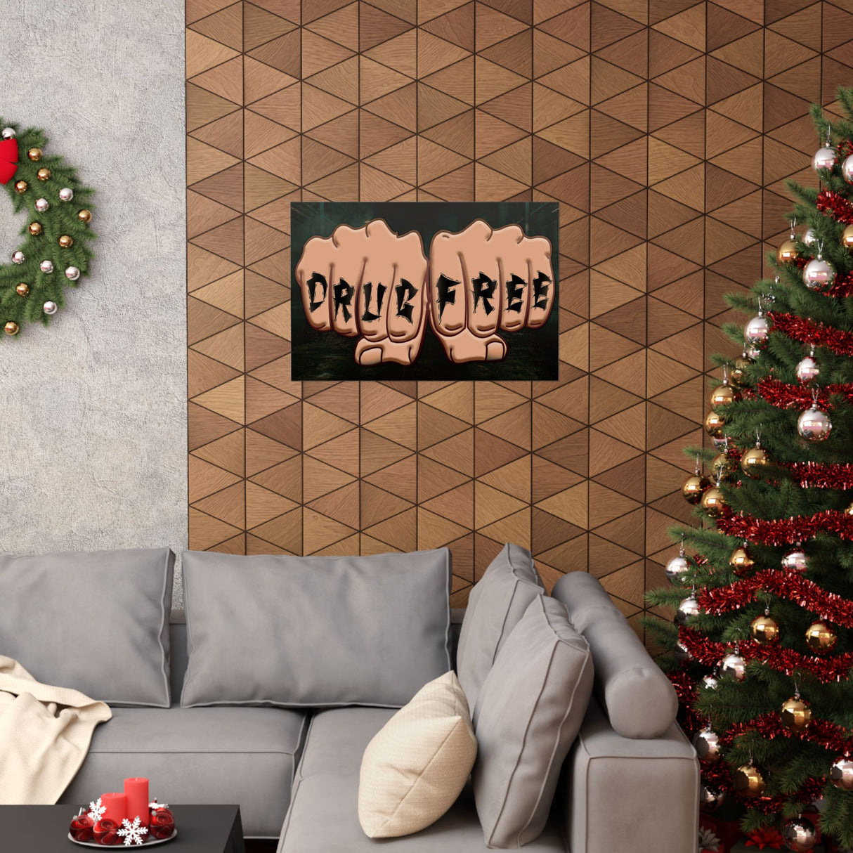 Drug Free Fist Horizontal Posters