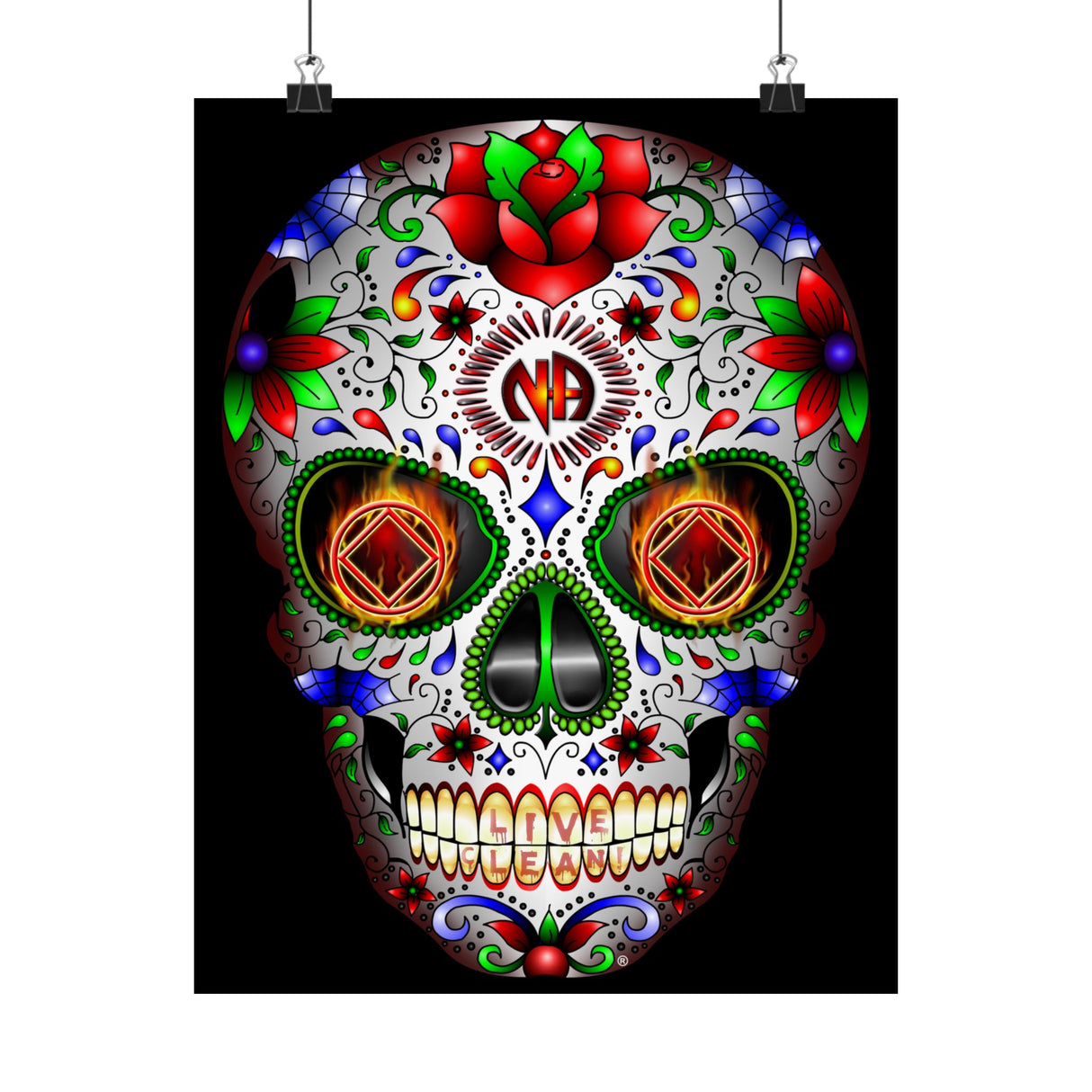NA Sugar Skull 1  Vertical Posters