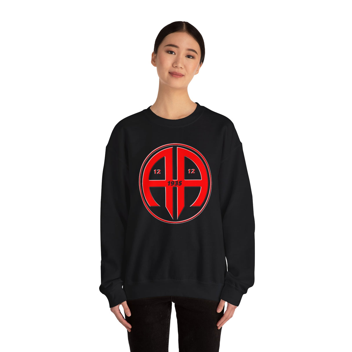 Red AA Logo dtg Crewneck Sweatshirt