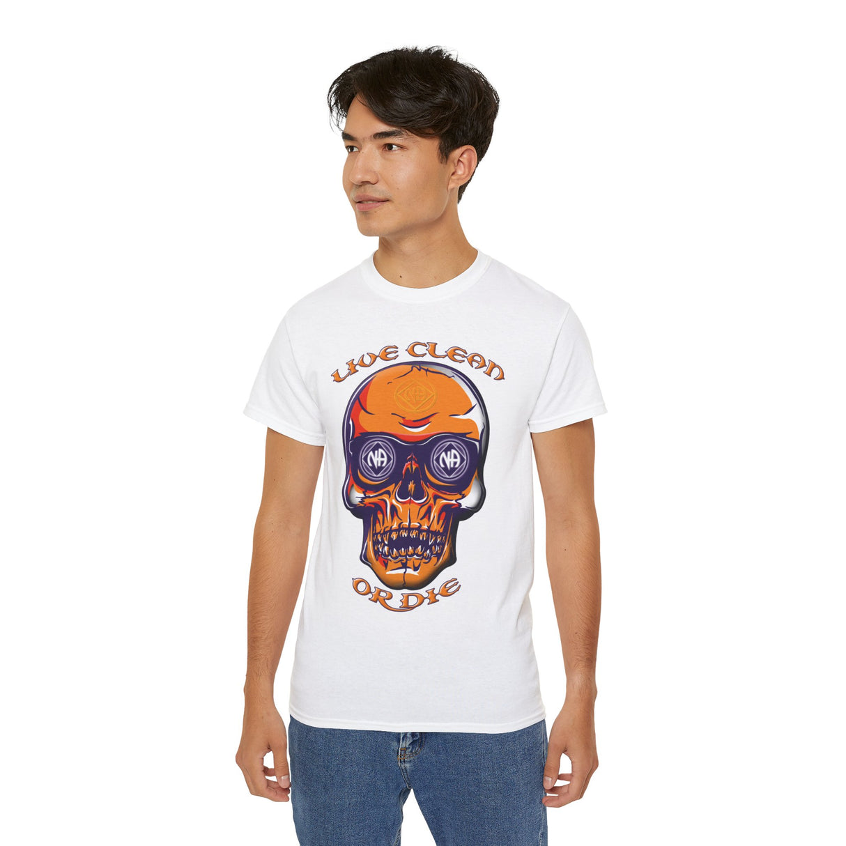 Live Clean Or Die Skull dtg Tee