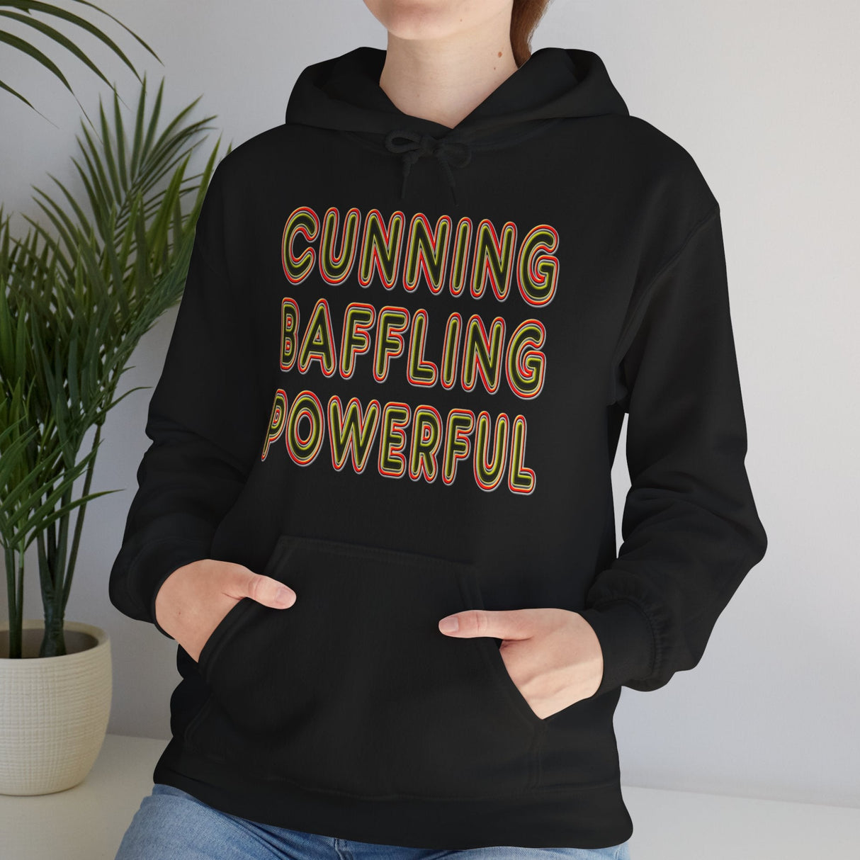 Cunning Baffling Powerful dtg Hoodie