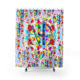 Splattered NA Symbol Shower Curtains