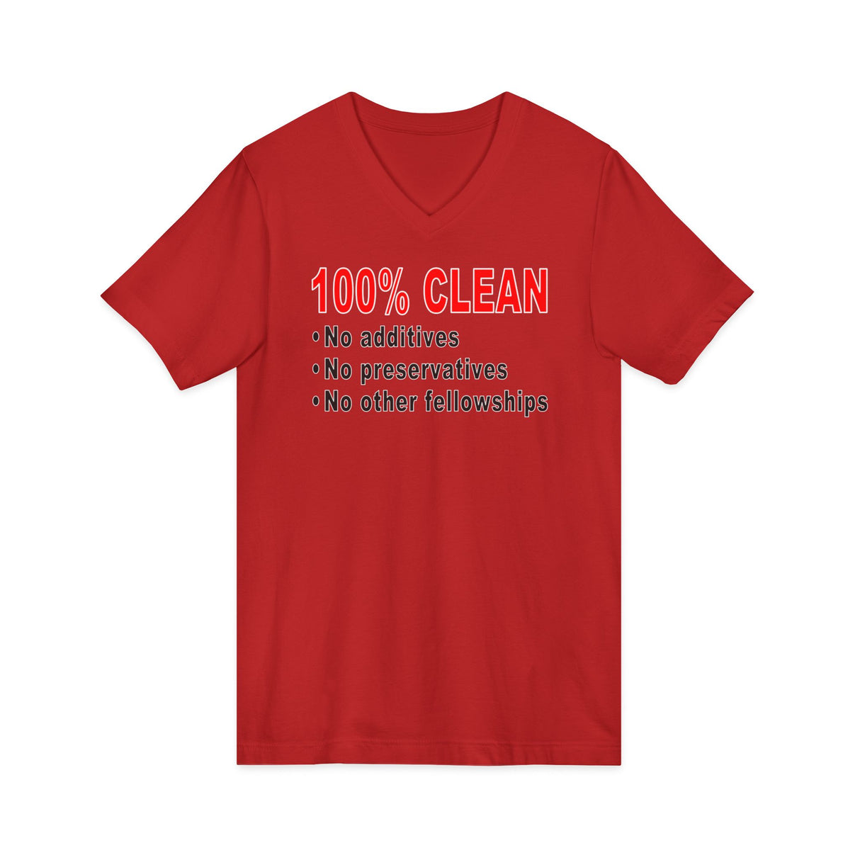 100% Clean V.2  dtg V-Neck Tee