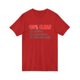 100% Clean V.2  dtg V-Neck Tee