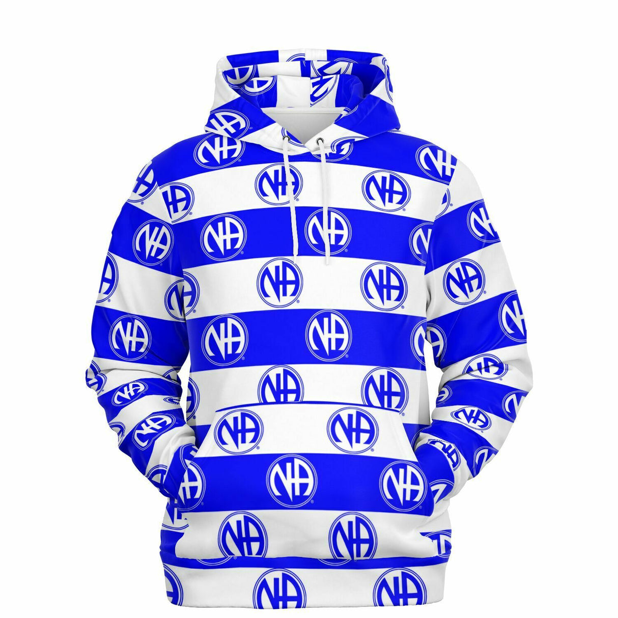 Striped NA Symbol Blue AOP Hoodie