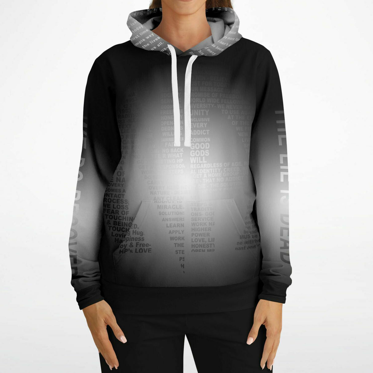 Black & White Message AOP Hoodie