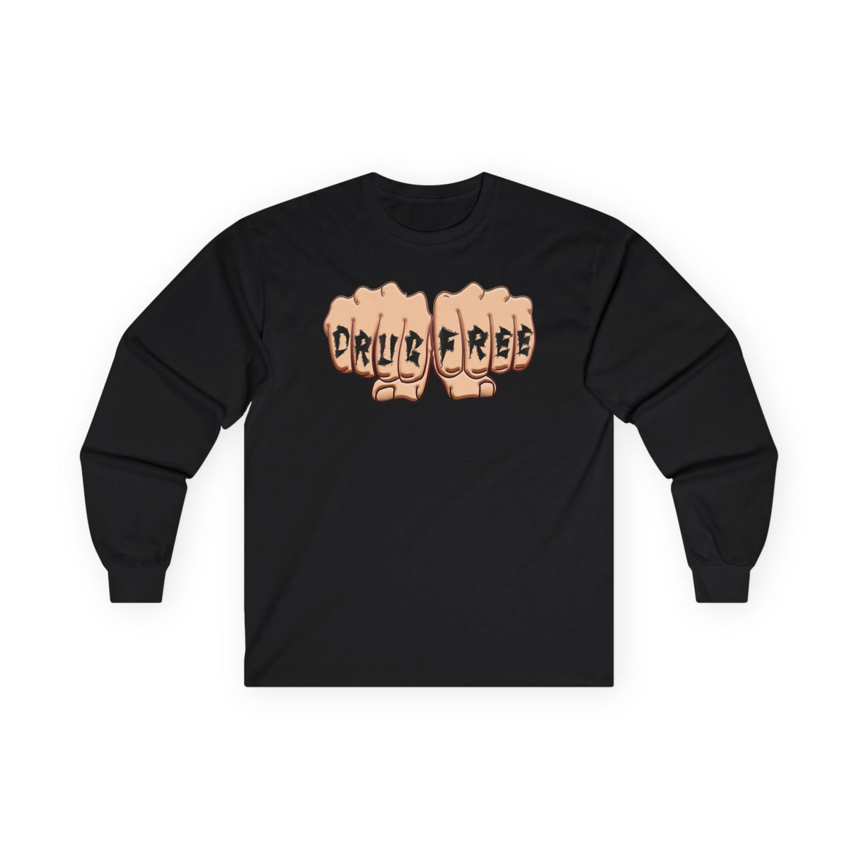 Drug Free Fist Long Sleeve dtg Tee