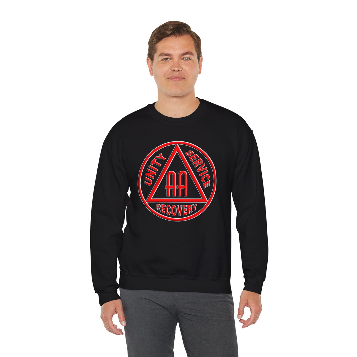 AA Black & Red Symbol dtg Crewneck Sweatshirt