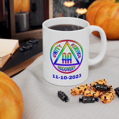 AA Rainbow Symbol Customized Ceramic Mug, (11oz, 15oz)