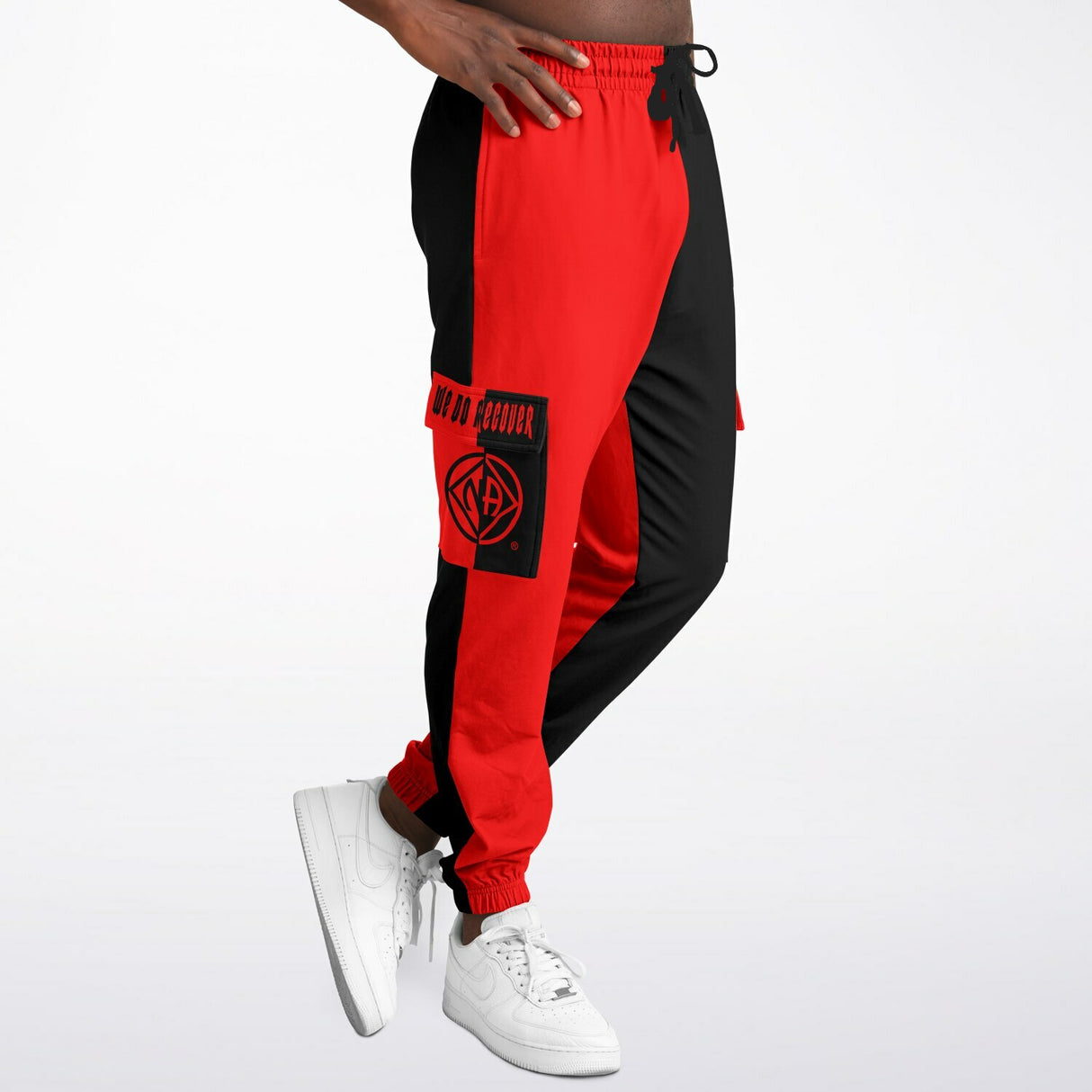 Black & Red Double Symbol AOP Sweat Pants