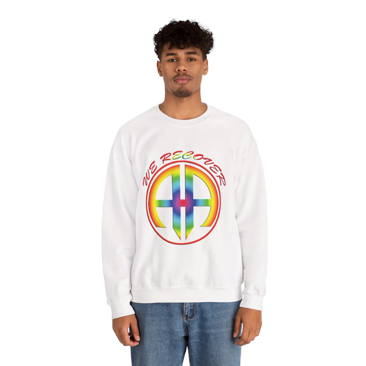 We Recover Rainbow dtg Crewneck Sweatshirt
