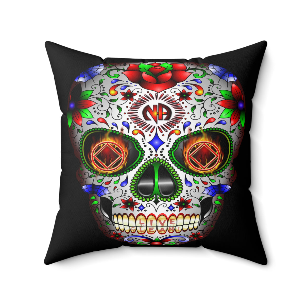 NA Sugar Skull Pillow