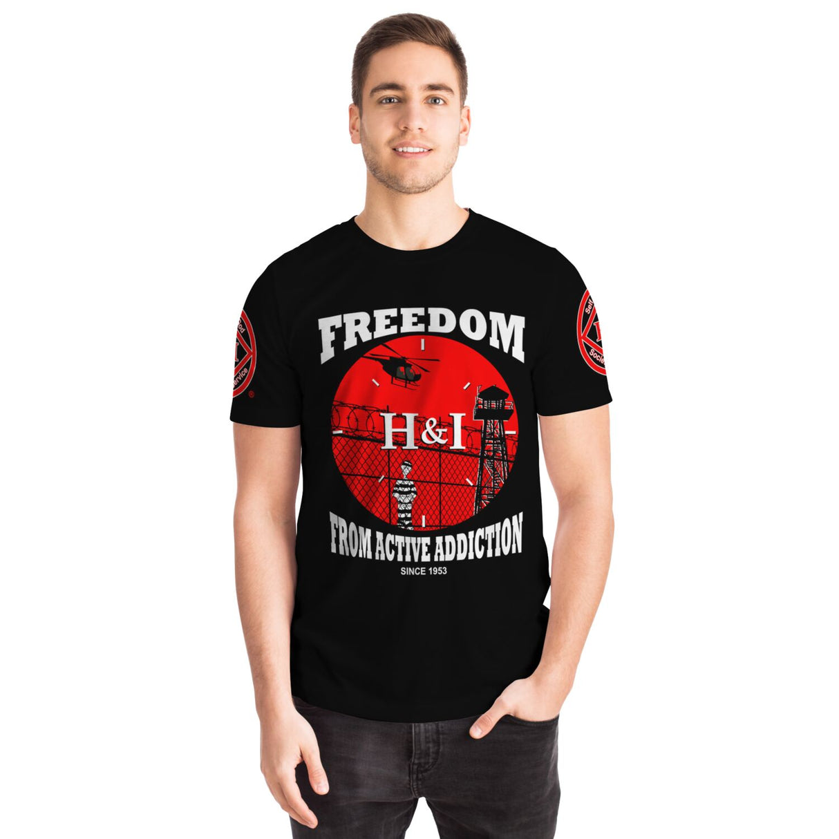 Freedom From Addiction AOP T-shirts