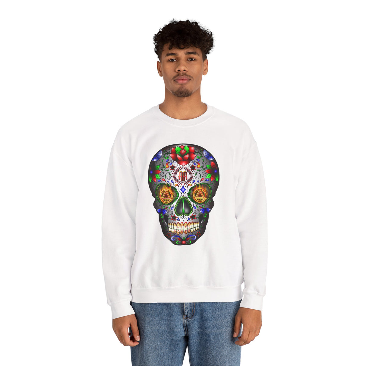 AA Sugar Skull dtg Crewneck Sweatshirt
