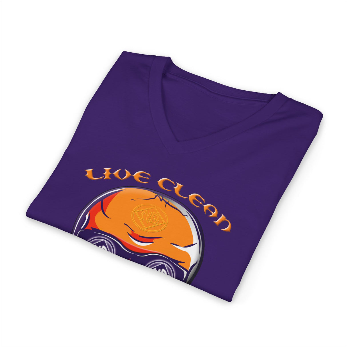 Live Clean Skull  dtg V-Neck Tee