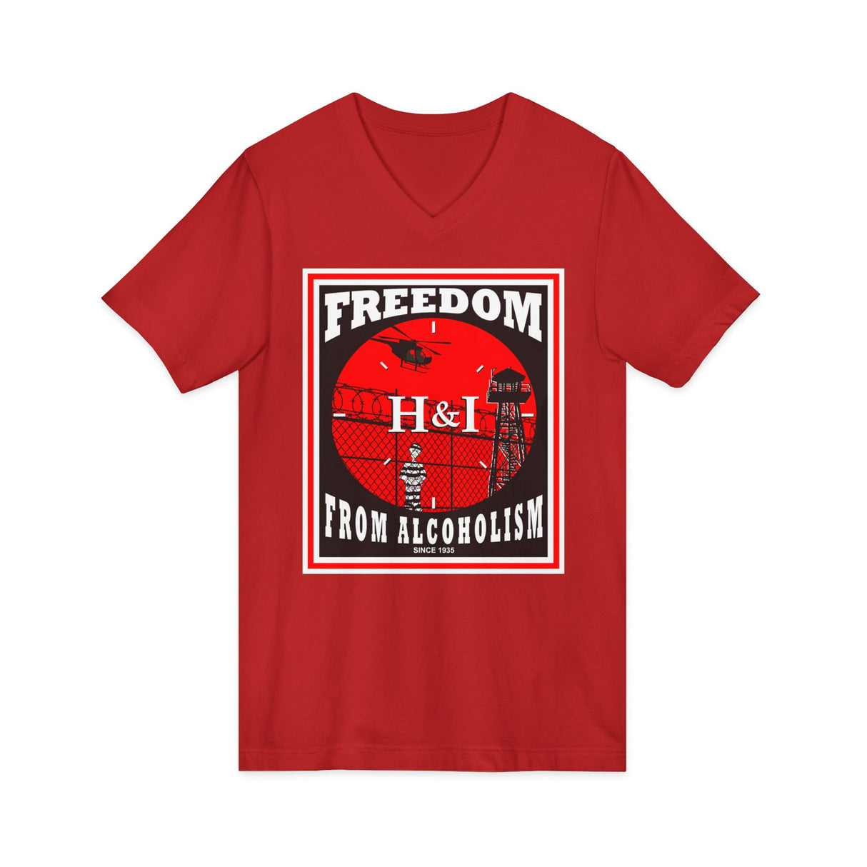 H&I Freedom From Alcoholism AA V-Neck Tee