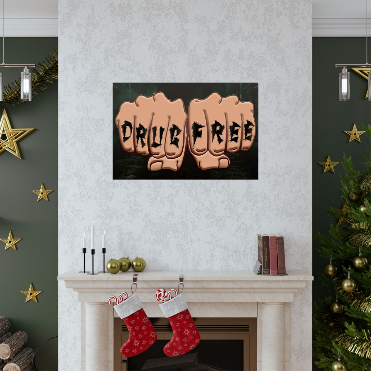 Drug Free Fist Horizontal Posters