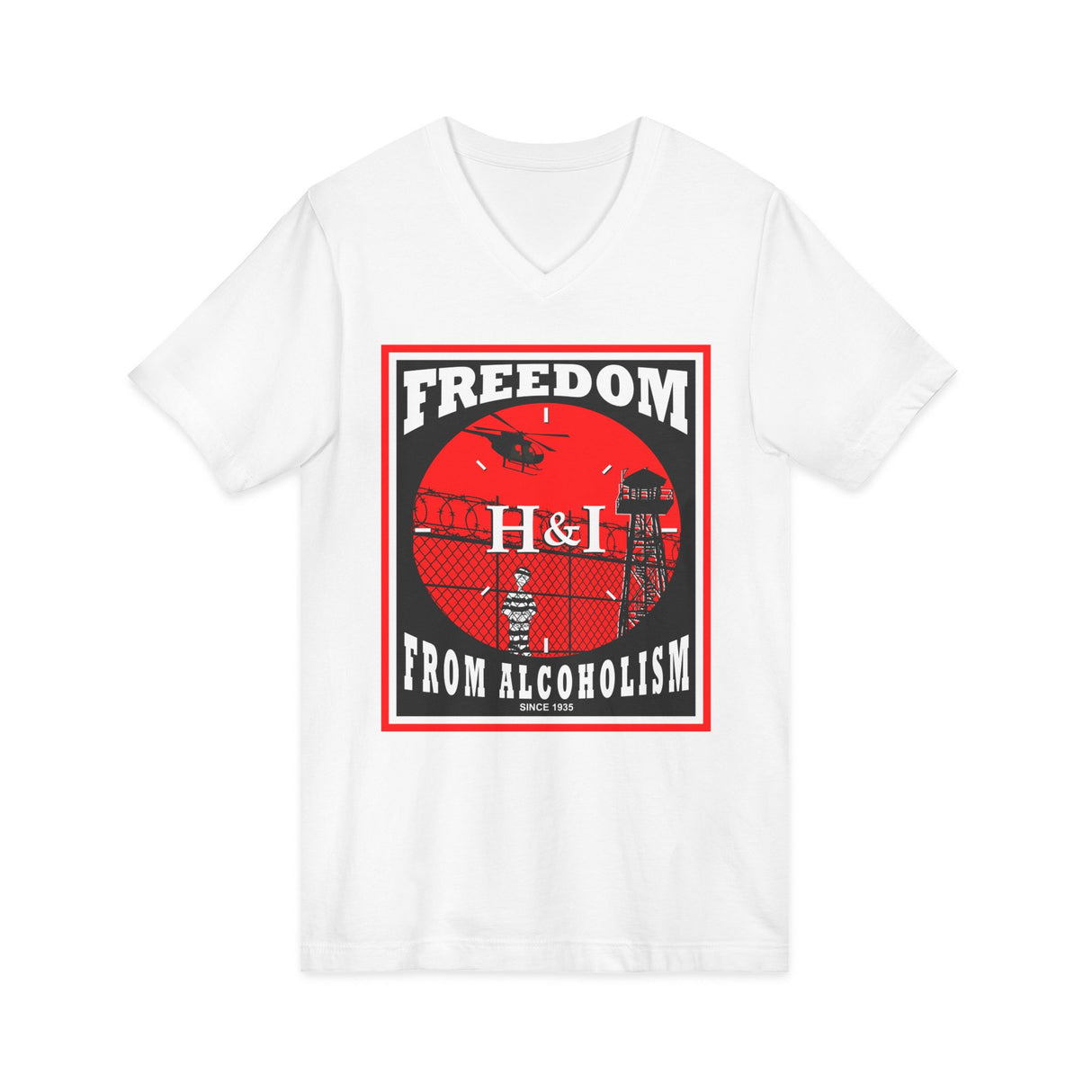 H&I Freedom From Alcoholism AA V-Neck Tee