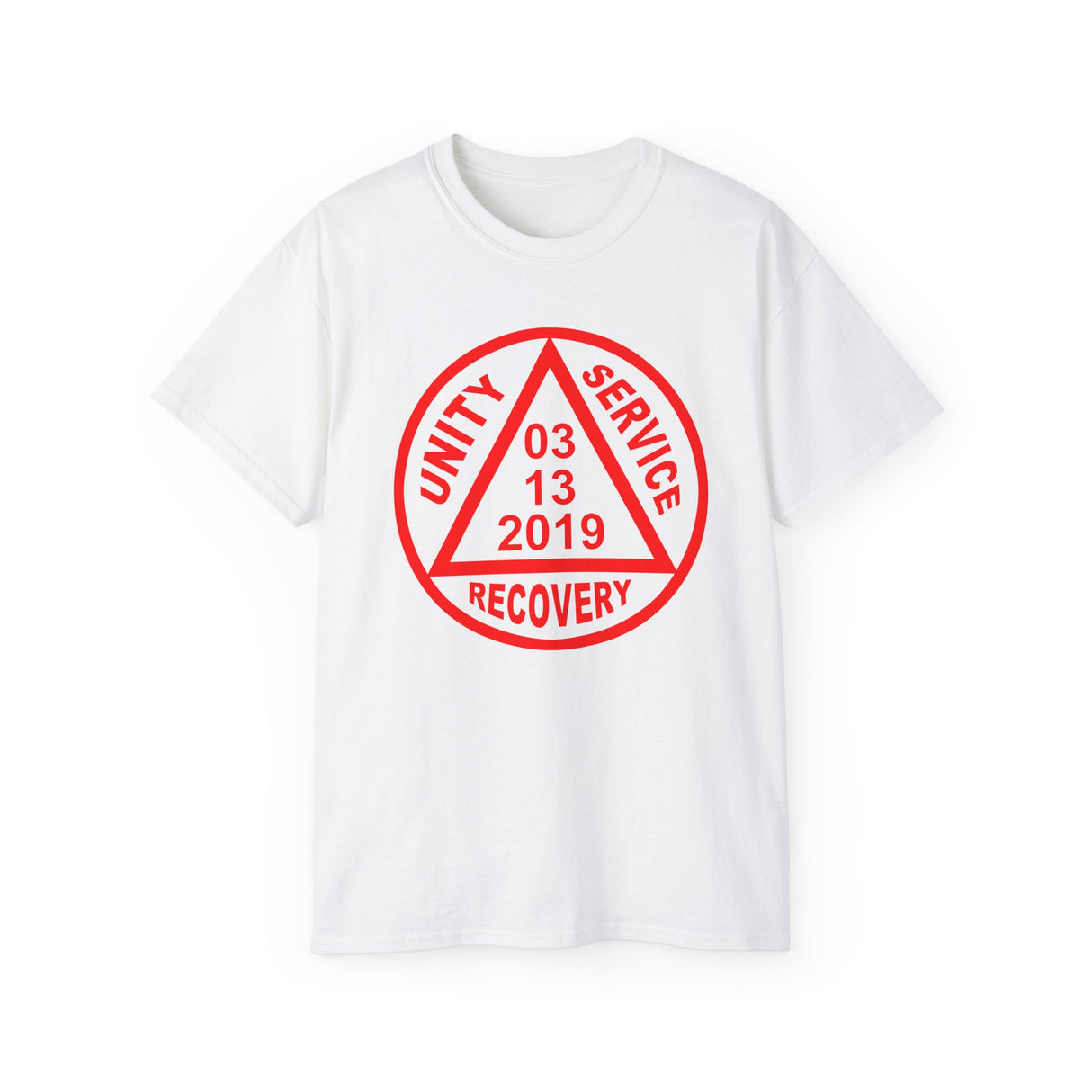 Custom Red Sober Date AA Symbol Unisex Tee