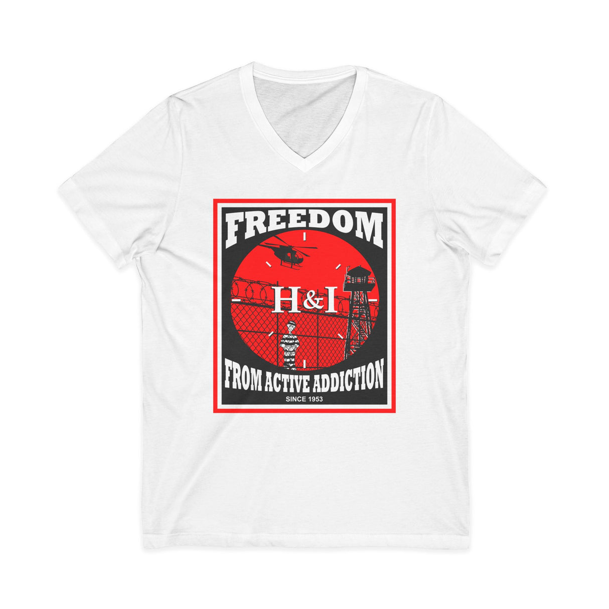 Freedom From Active Addiction dtg V-Neck Tee