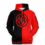 Black & Red Double Symbol AOP Hoodie