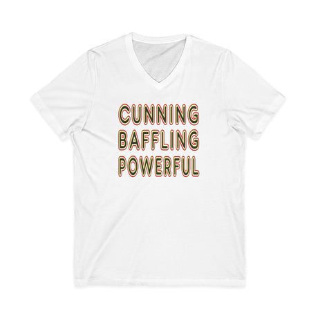 Cunning Baffling Powerful dtg V-Neck Tee