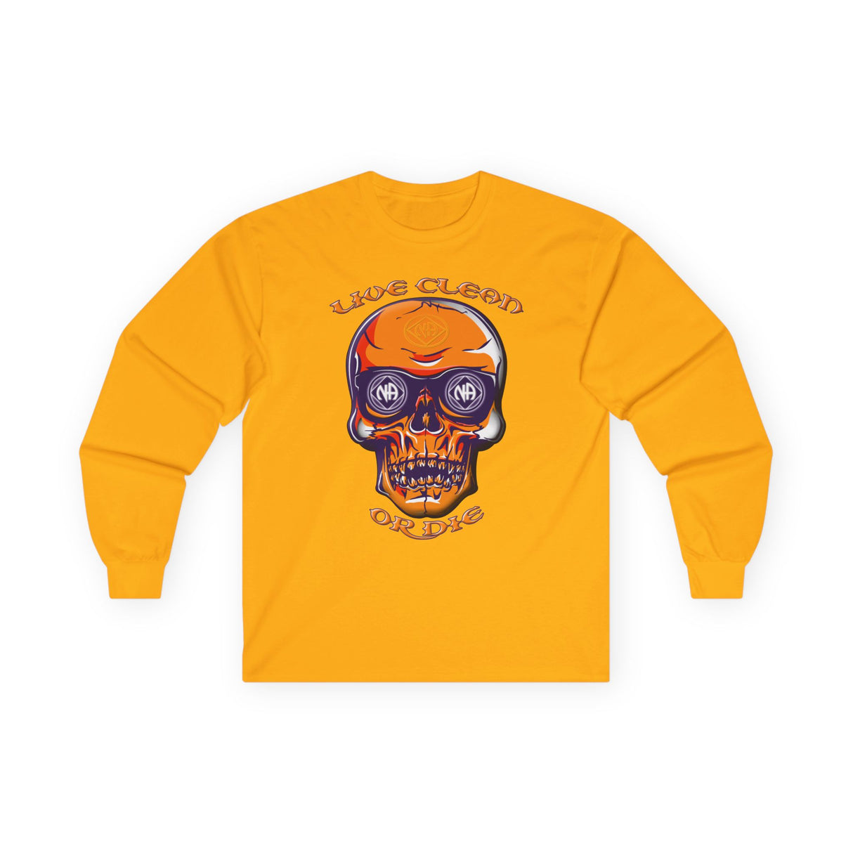 Live Clean Skull Long Sleeve dtg Tee