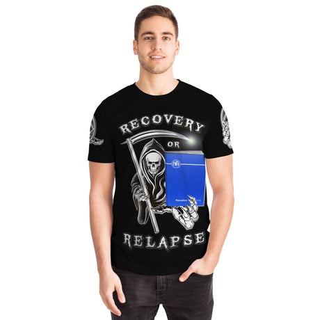 Recovery Or Relapse Reaper AOP T-shirts