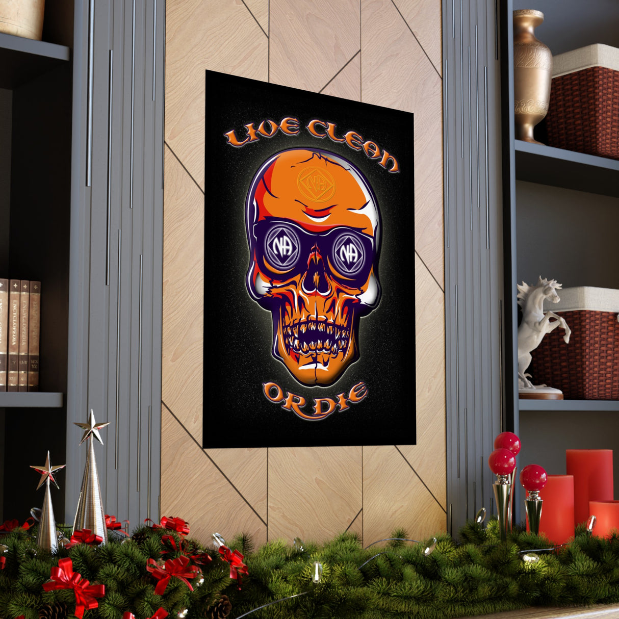 Live Clean Skull Vertical Posters