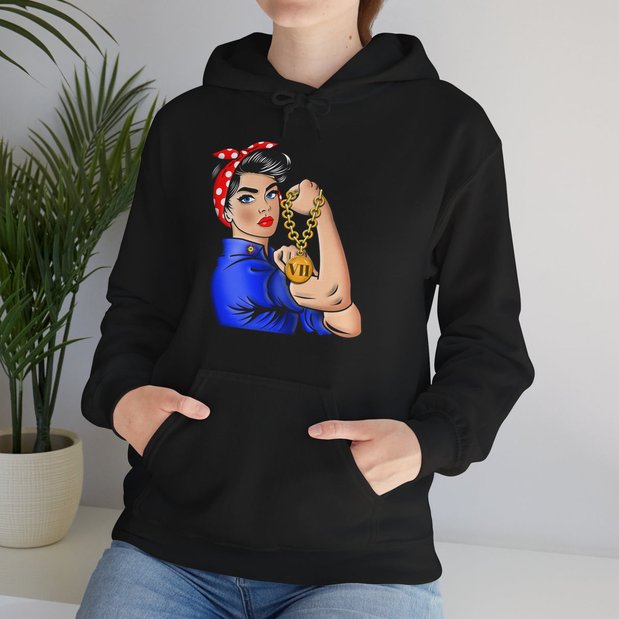 Custom NA Rosie The Riveter dtg Hoodie