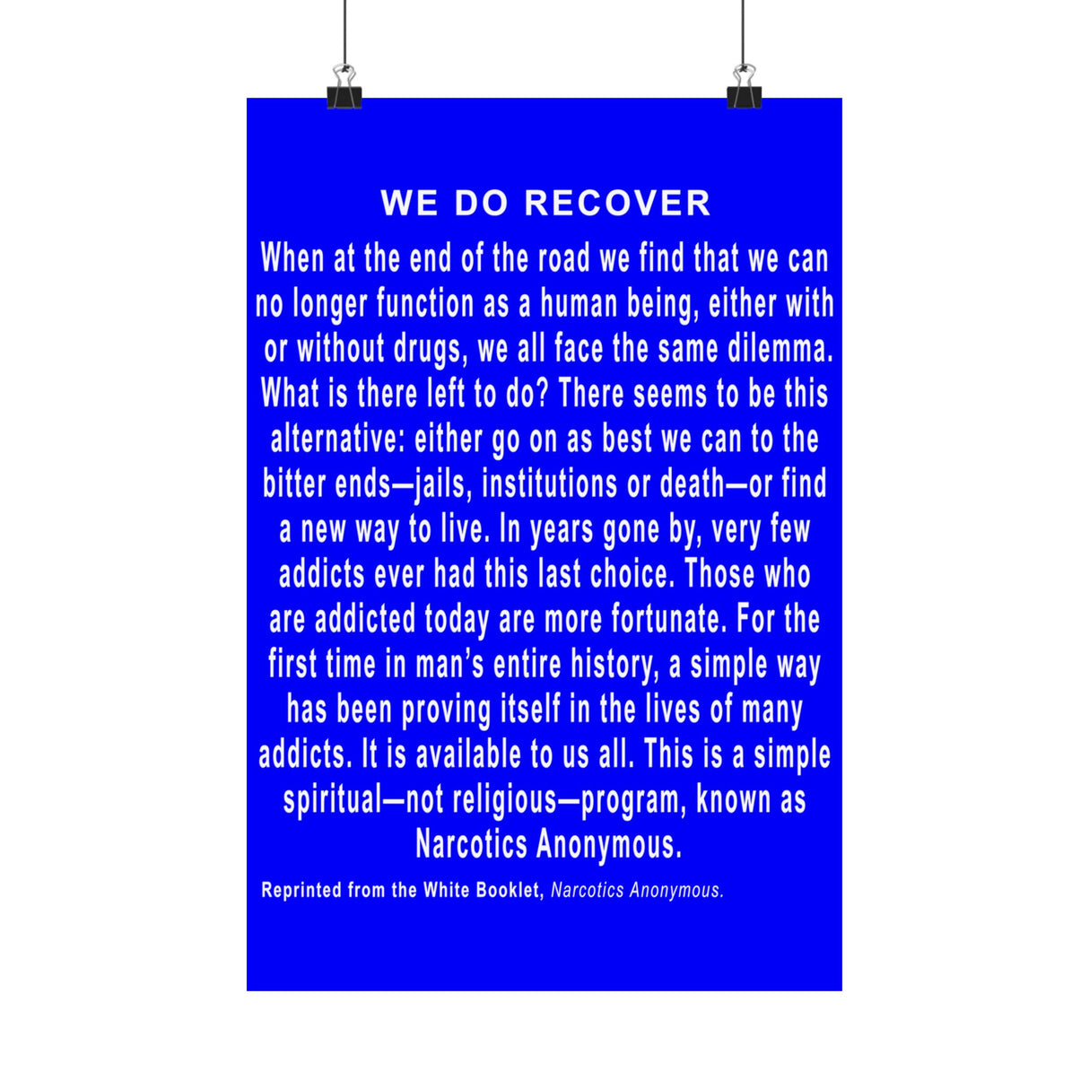 We Do Recover  Vertical Posters