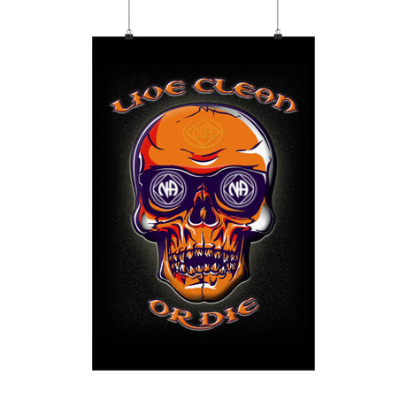 Live Clean Skull Vertical Posters