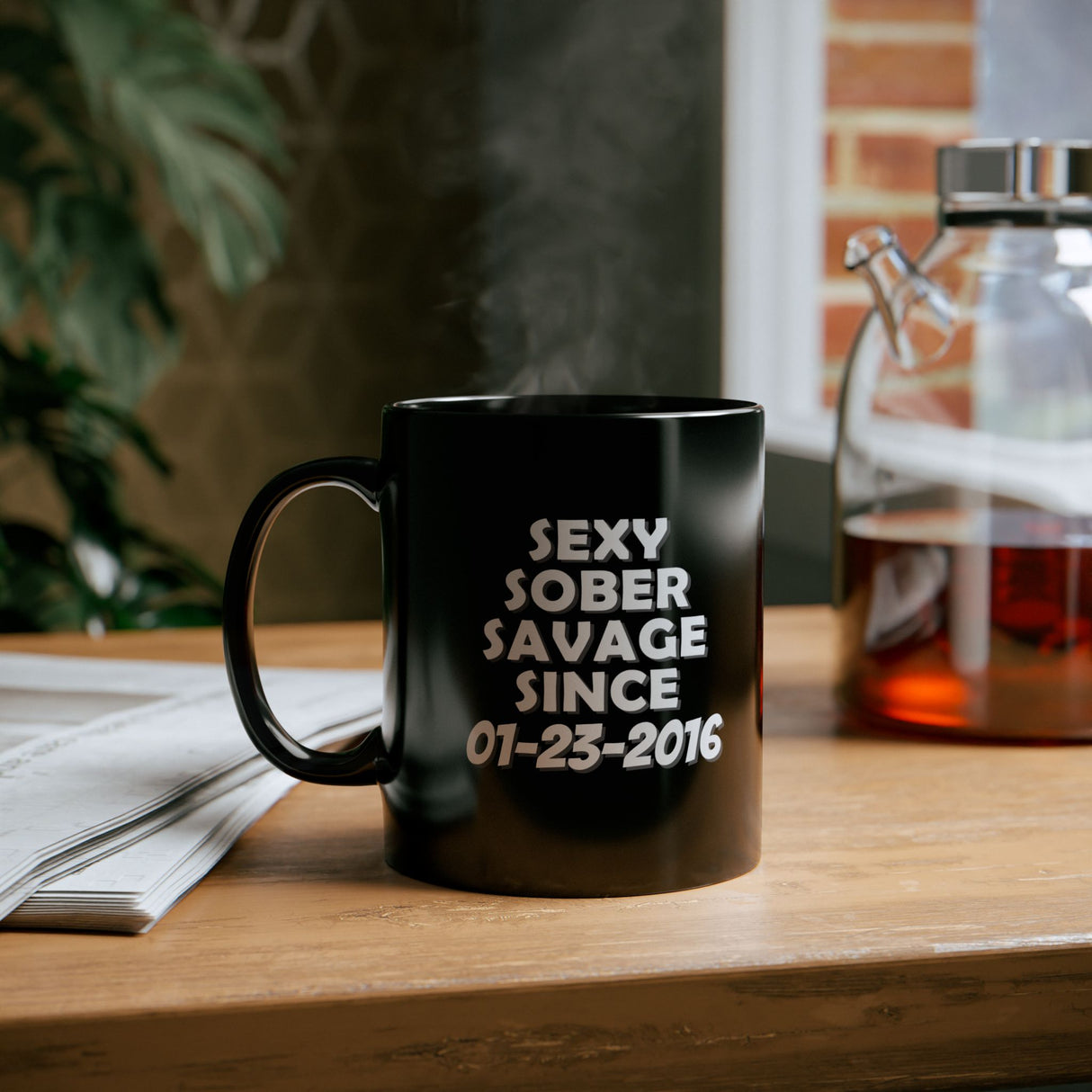 Sexy Sober Savage Customized  11/15oz Black Mug