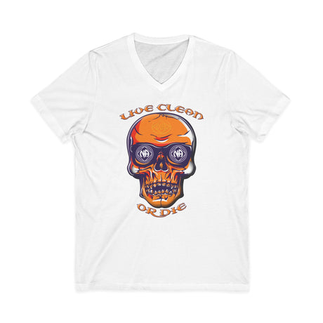Live Clean Skull  dtg V-Neck Tee