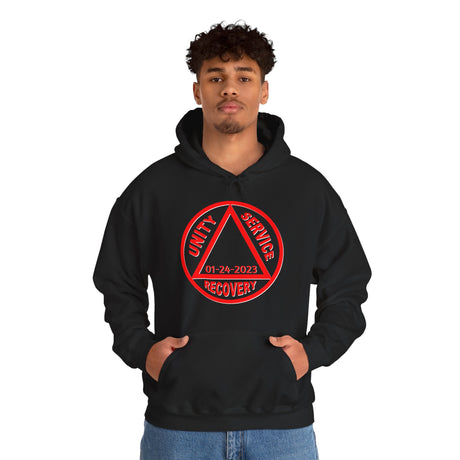 Custom AA Symbol Sober Date dtg Hoodie