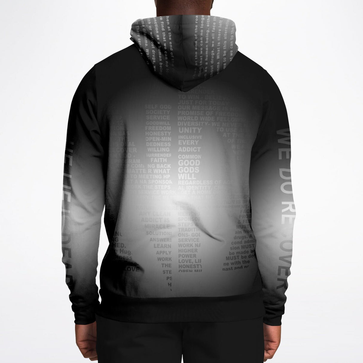 Black & White Message AOP Hoodie