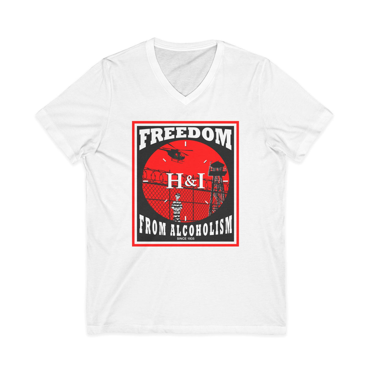 H&I Freedom From Alcoholism AA V-Neck Tee